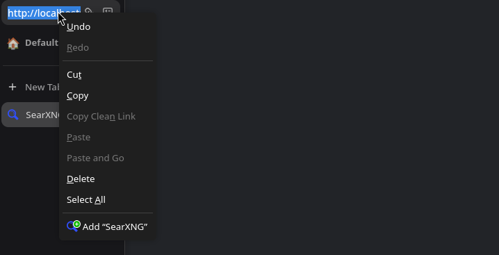 Adding SearXNG as a default search engine option