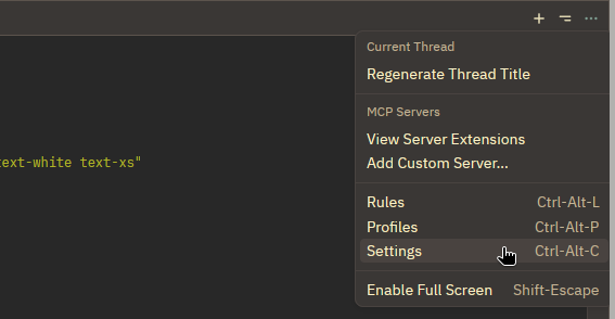 Zed Editor Agent Settings Menu